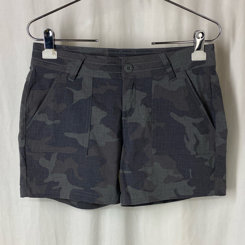 PRANA 4 Olivia Gravel Camo Shorts Hike Trail Outdoor 5 Inch Inseam